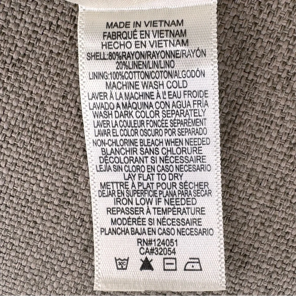 Anthropologie Porridge Short-Sleeve Crew-Neck Linen Printed Mini Dress - Picture 7 of 7